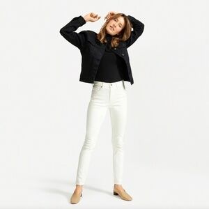 Everlane High Rise White Skinny Jeans